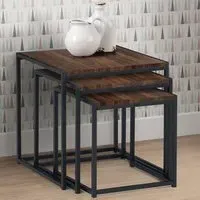 Tribeca Nest of Tables Set of 3 - Black, Walnut