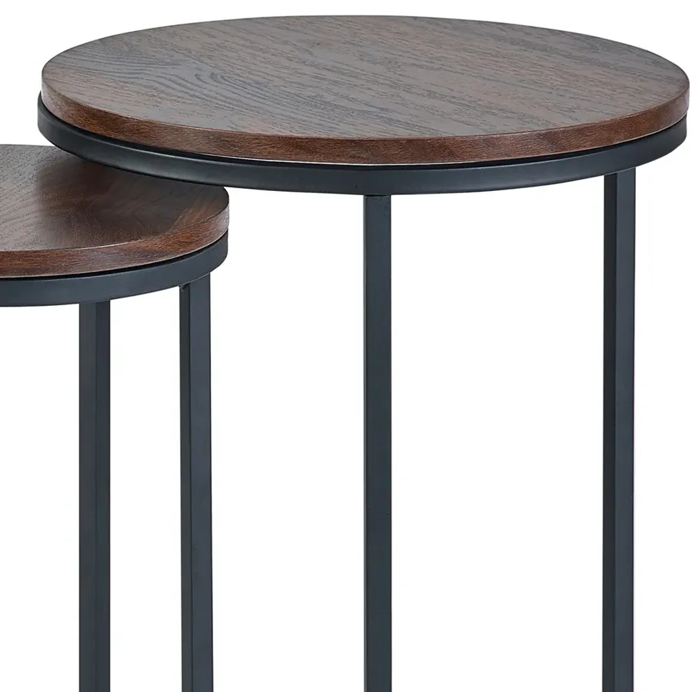 Tribeca Round Nest of Tables Set of 2 - Walnut