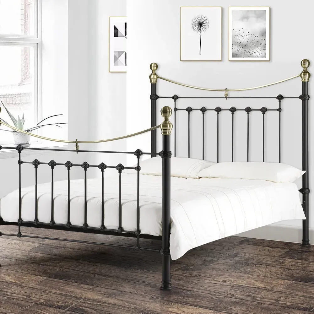 Victoria Double Bed Frame - Black, Steel