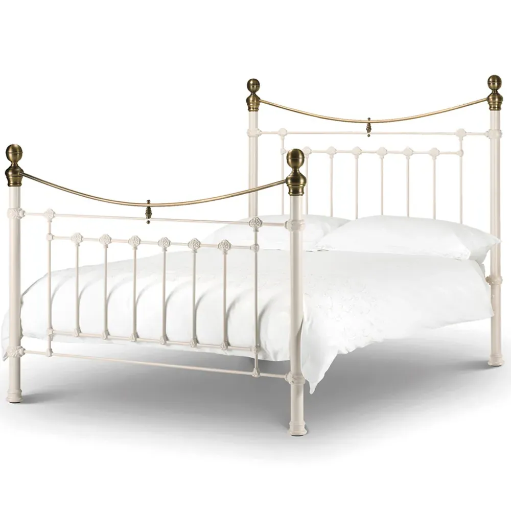 Victoria Double Bed Frame - White, Steel