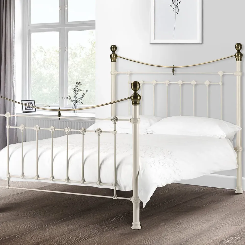 Victoria Double Bed Frame - White, Steel