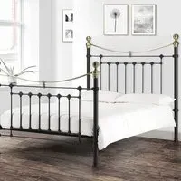 Victoria King Size Bed Frame - Black, Steel