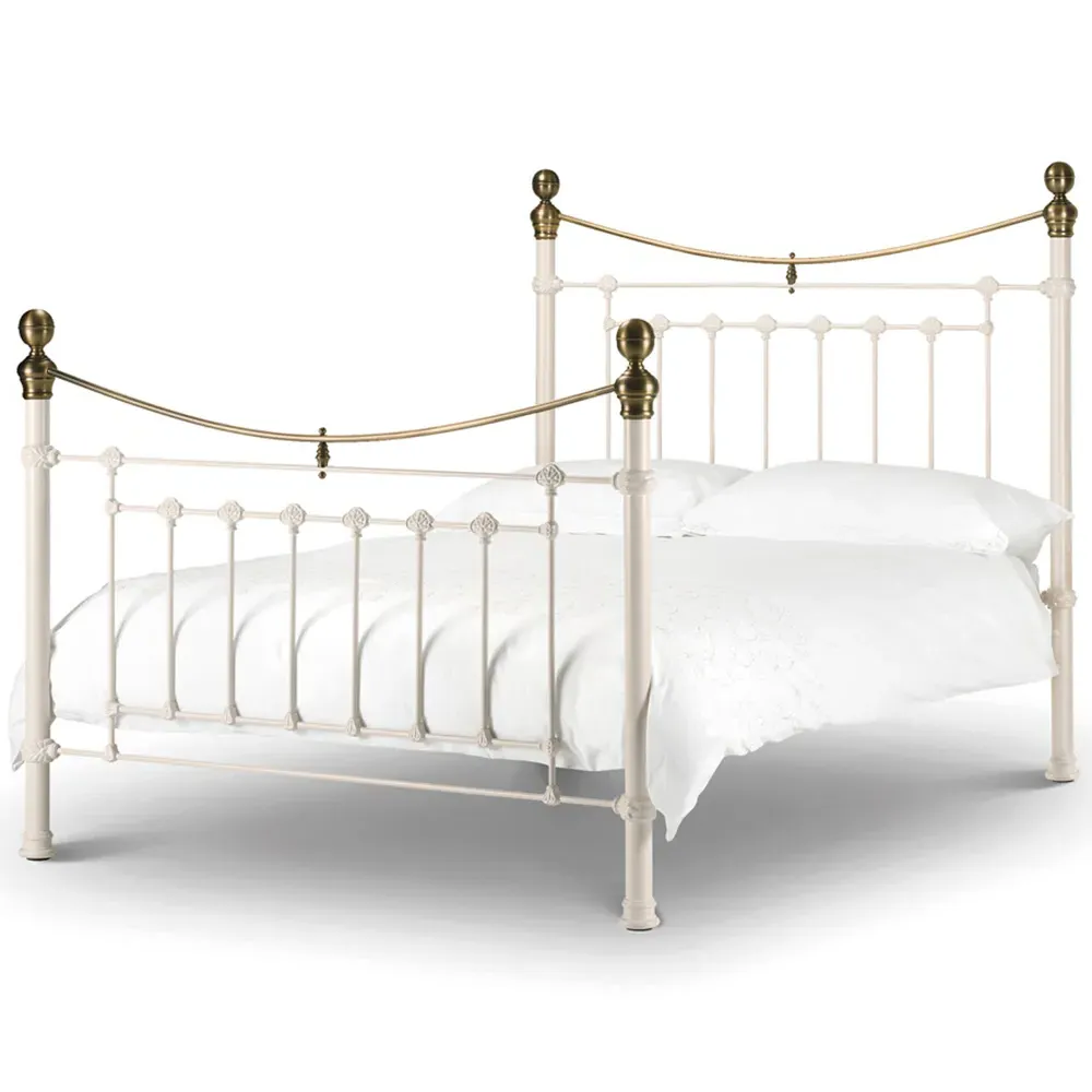 Victoria King Size Bed Frame - White, Steel