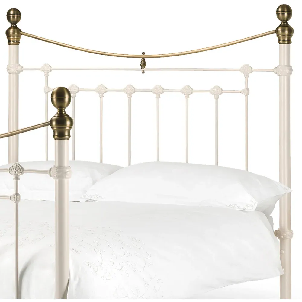 Victoria King Size Bed Frame - White, Steel