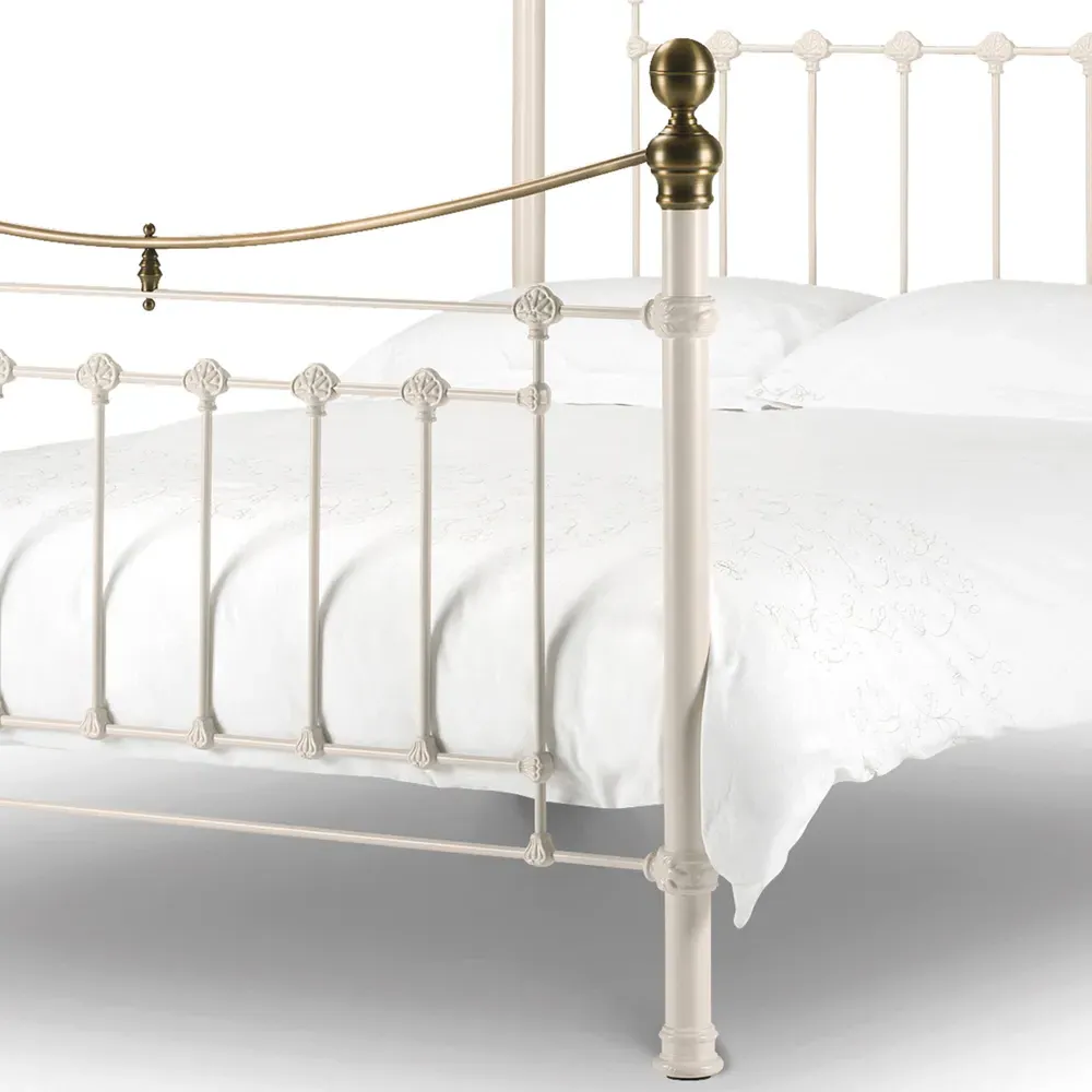 Victoria King Size Bed Frame - White, Steel