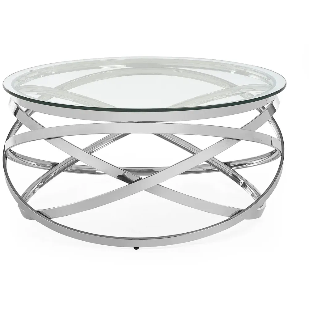 Vienna Round Coffee Table - Silver, Chrome
