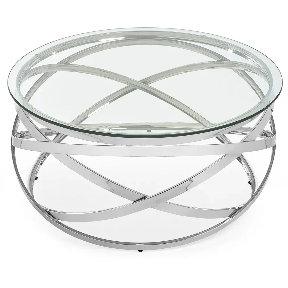 Vienna Round Coffee Table - Silver, Chrome