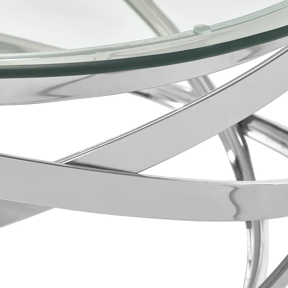 Vienna Round Coffee Table - Silver, Chrome