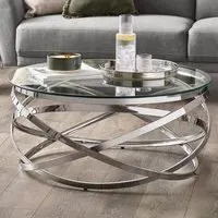 Vienna Round Coffee Table - Silver, Chrome