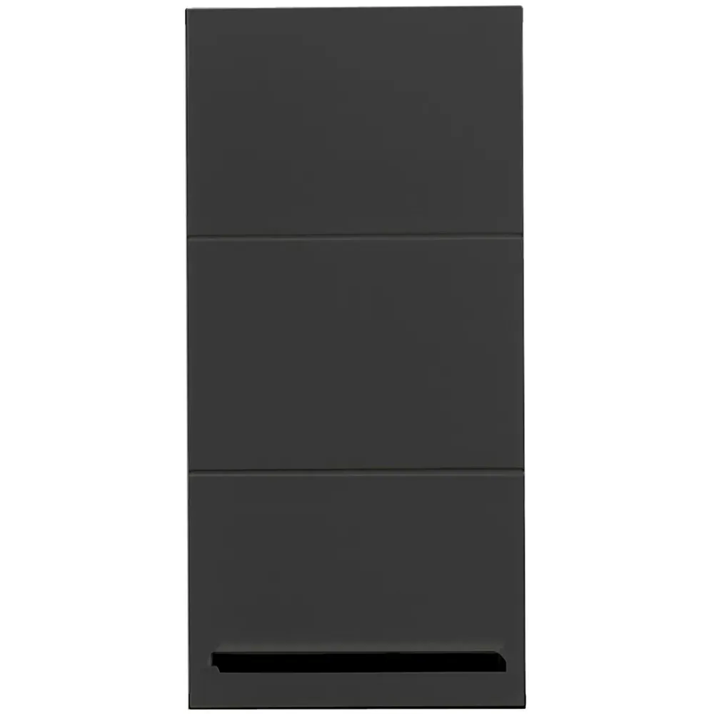 Vista Single Door Tall Wall Storage Unit - Black, Viking Oak