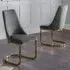 Vittoria Cantilever Set of 2 Dining Chairs - Grey, Velvet