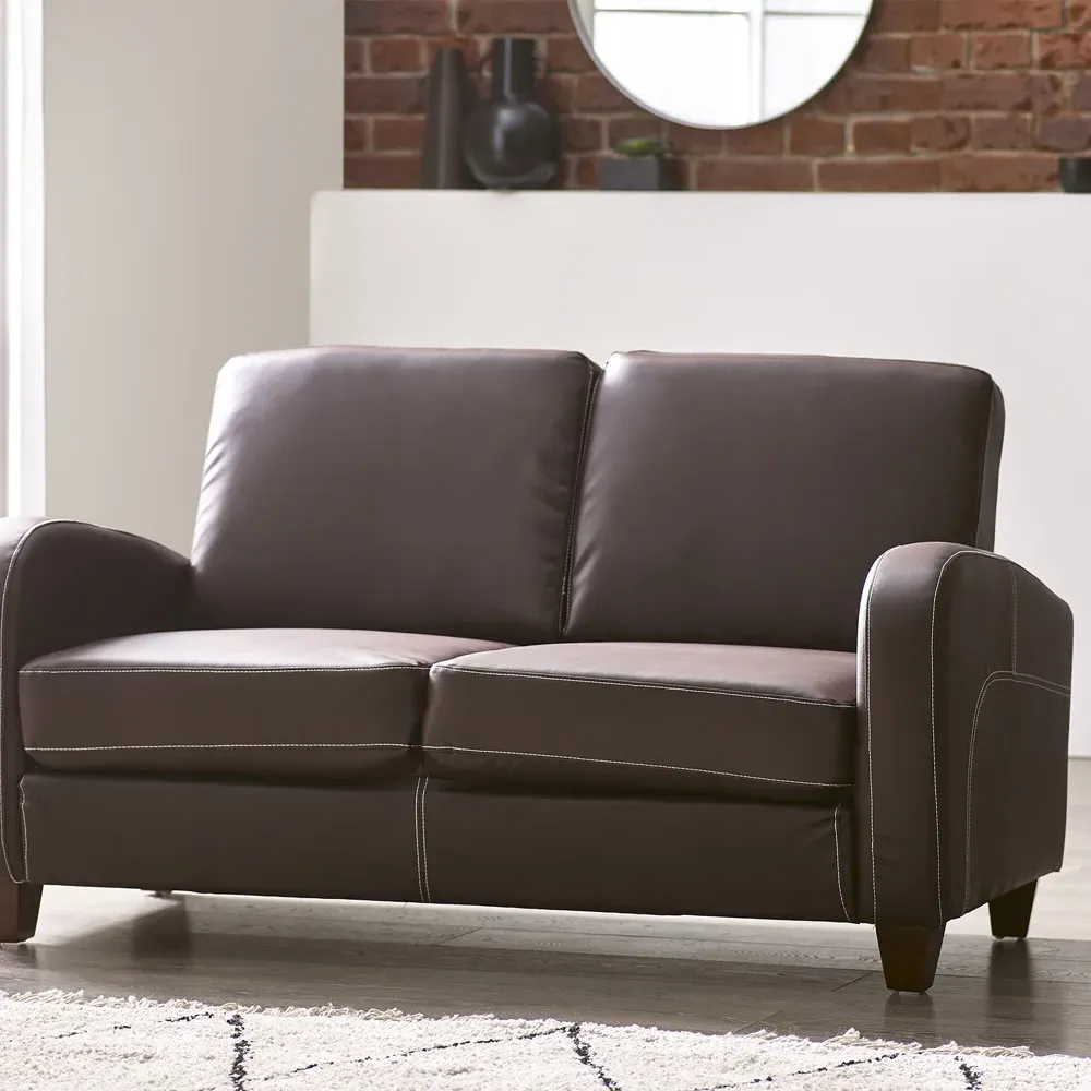 Vivo 2-Seater Sofa - Brown, Faux Leather