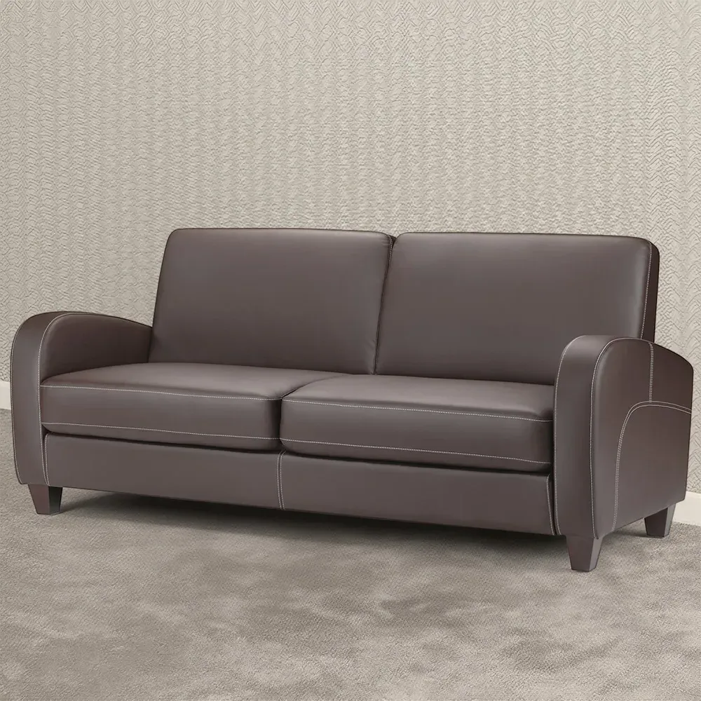 Vivo 3-Seater Sofa - Brown, Faux Leather