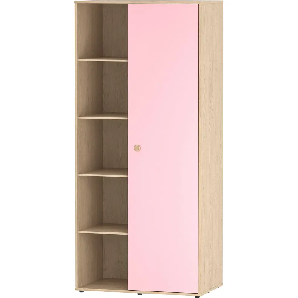 Neptune Single Door Wardrobe - Pink, Oak