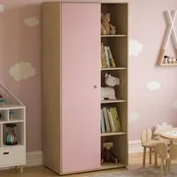 Neptune Single Door Wardrobe - Pink, Oak