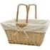 20L Rectangular Willow Shopping Basket with Handles - Brown