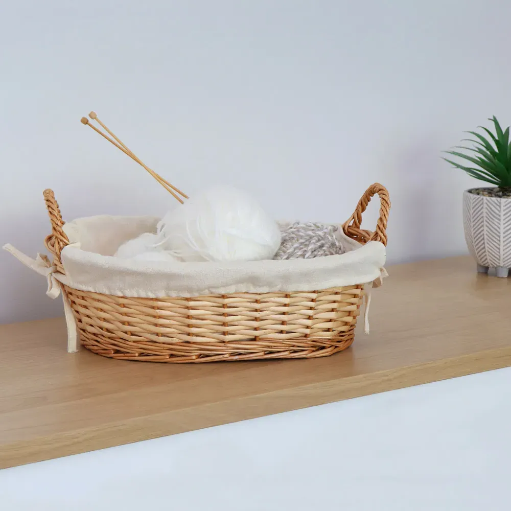 Acacia Honey Oval Storage Basket - Brown, Willow