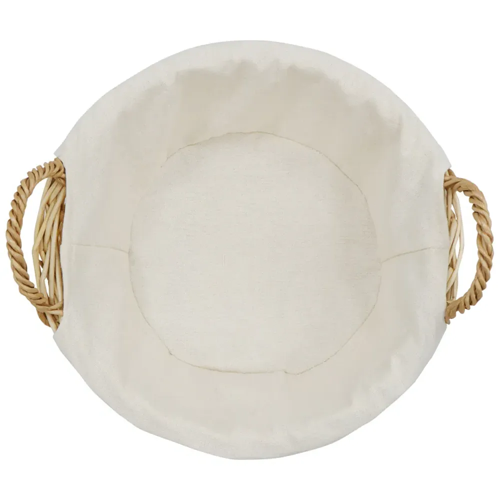 Acacia Honey Round Storage Basket with Liner - Brown, Willow