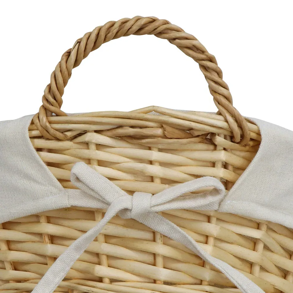 Acacia Honey Round Storage Basket with Liner - Brown, Willow