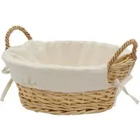 Acacia Honey Round Storage Basket with Liner - Brown, Willow
