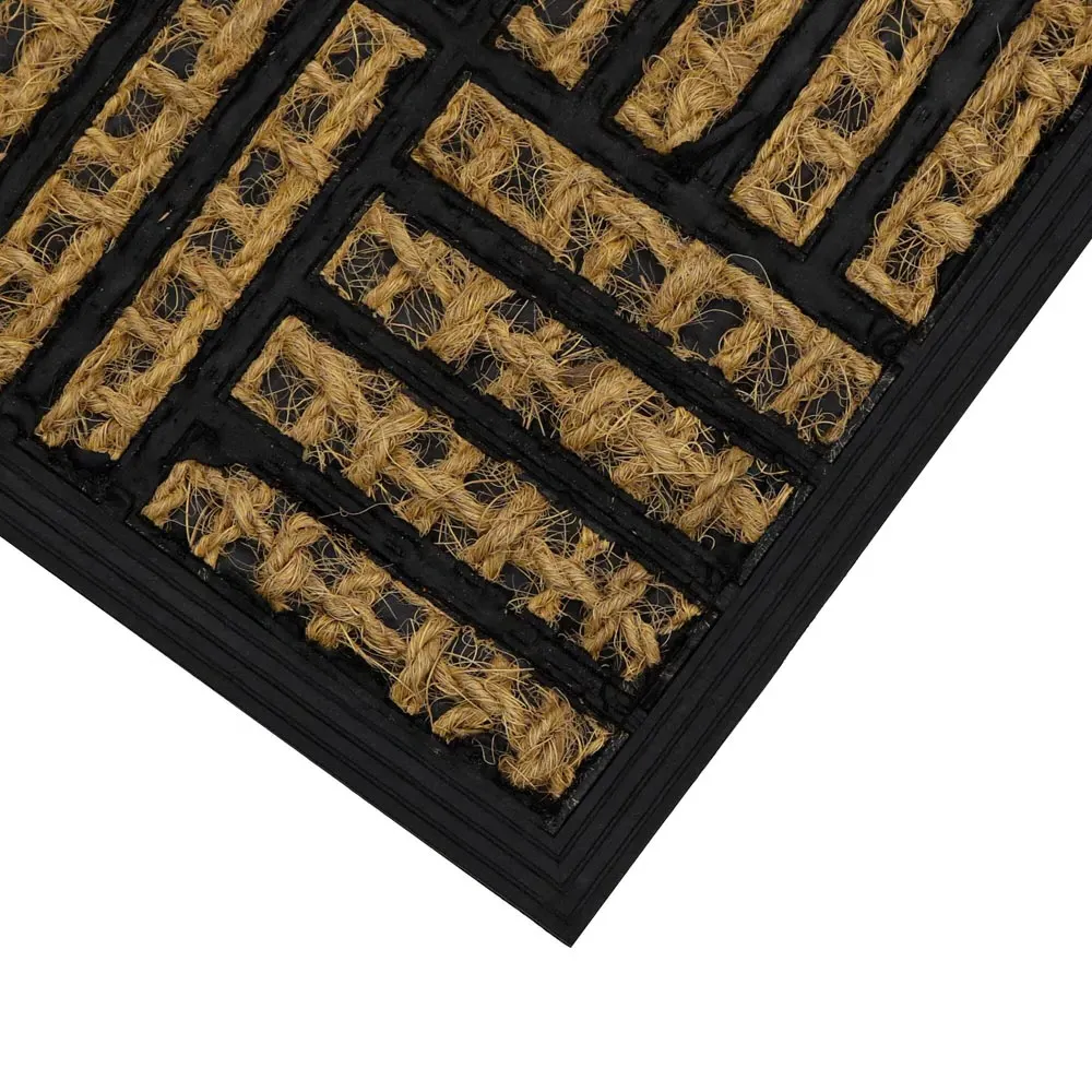 Alba Squares Woven Scraper Doormat - Coir