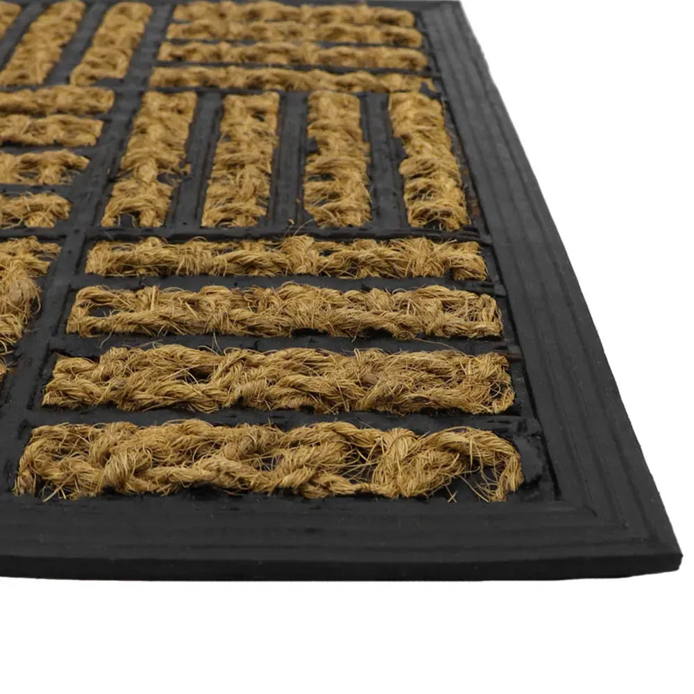 Alba Squares Woven Scraper Doormat - Coir
