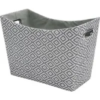 Argyle Magazine Holder with Handles - Grey, Paper