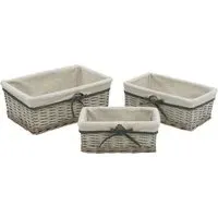 Arianna 3-Piece Rectangular Storage Basket Set - Grey, Willow