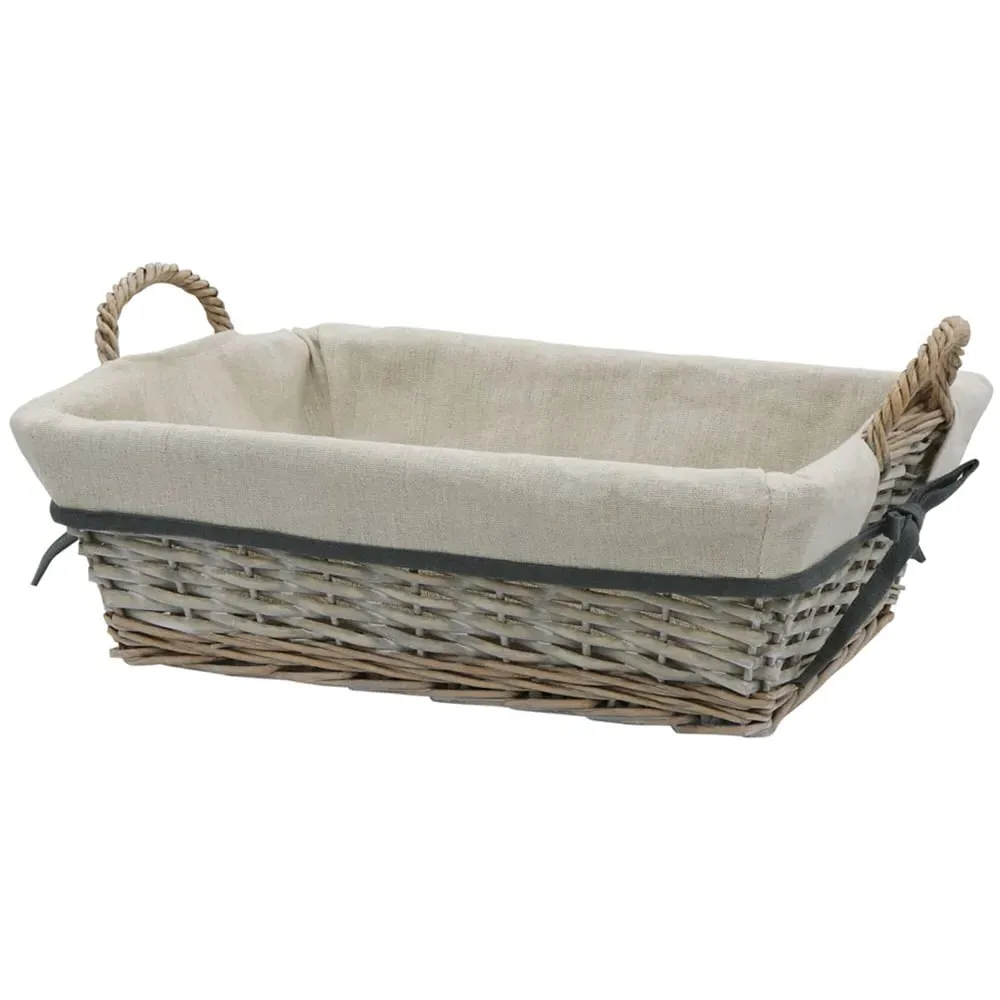 Arianna Grey Rectangular Storage Basket - Grey, Willow