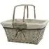 Arianna Rectangular Willow Shopping Basket - Grey