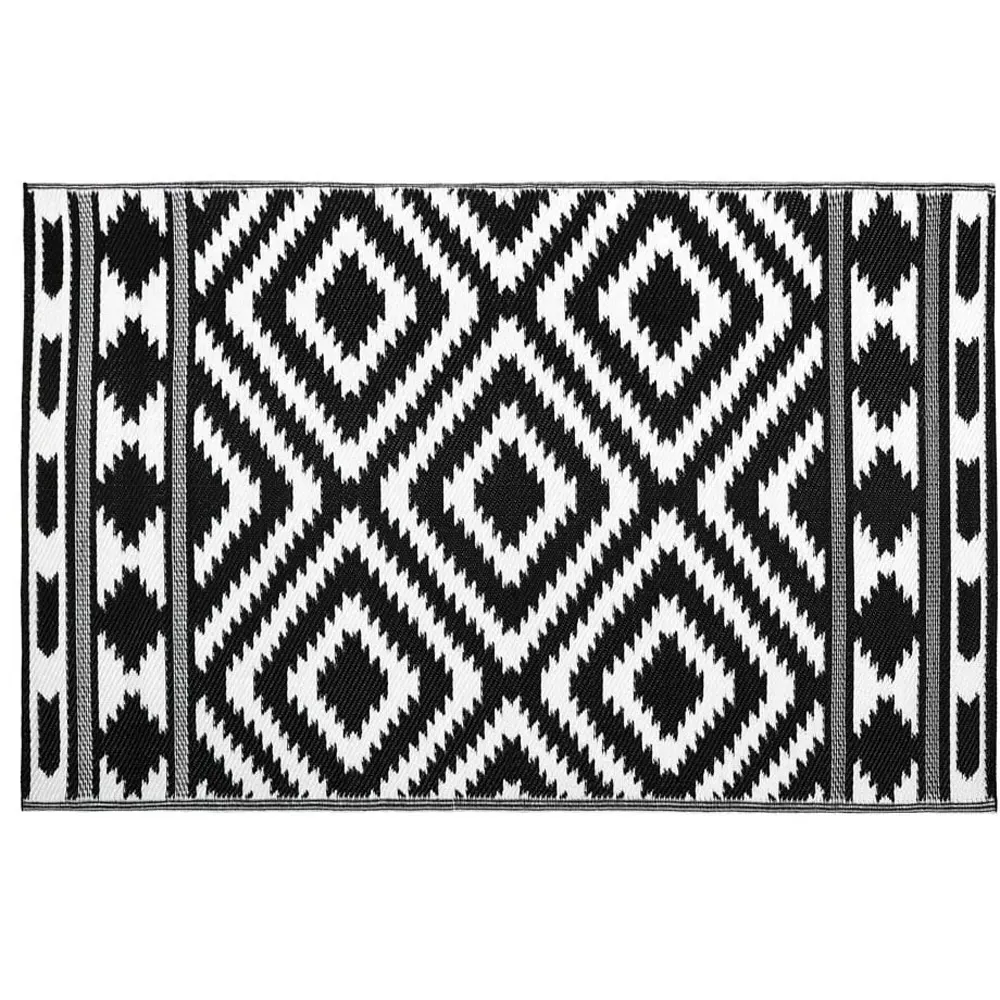 Aztec Outdoor Rug - Black, Polypropylene