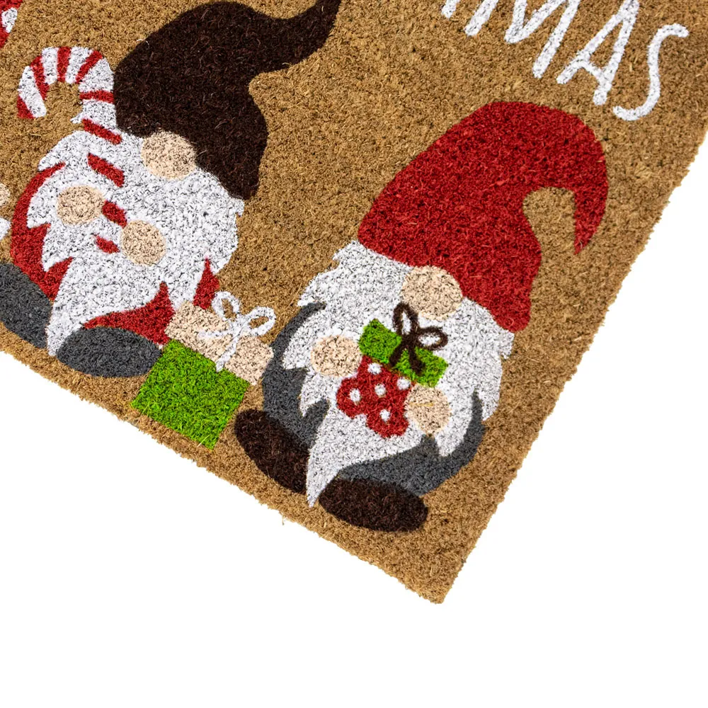 Christmas Gonk Latex Coir Door Mat - Multi