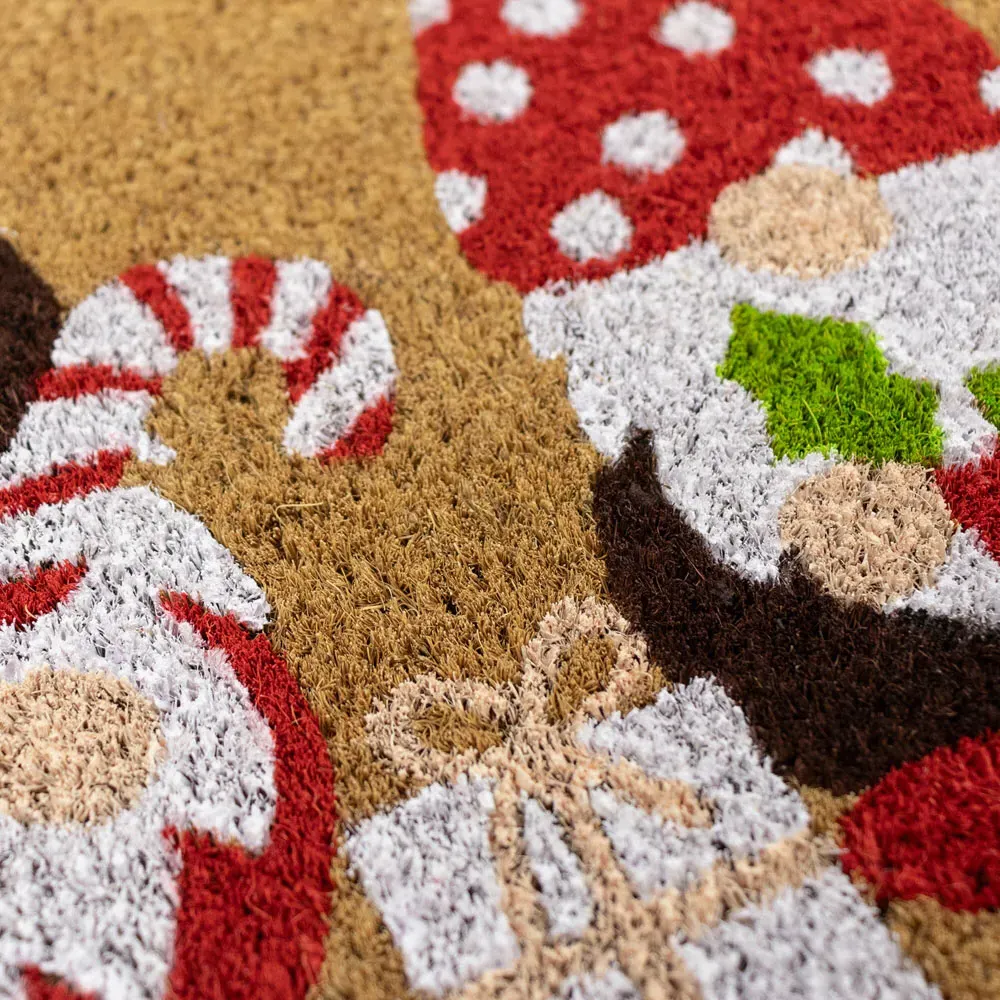 Christmas Gonk Latex Coir Door Mat - Multi