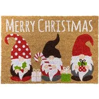 Christmas Gonk Latex Coir Door Mat - Multi