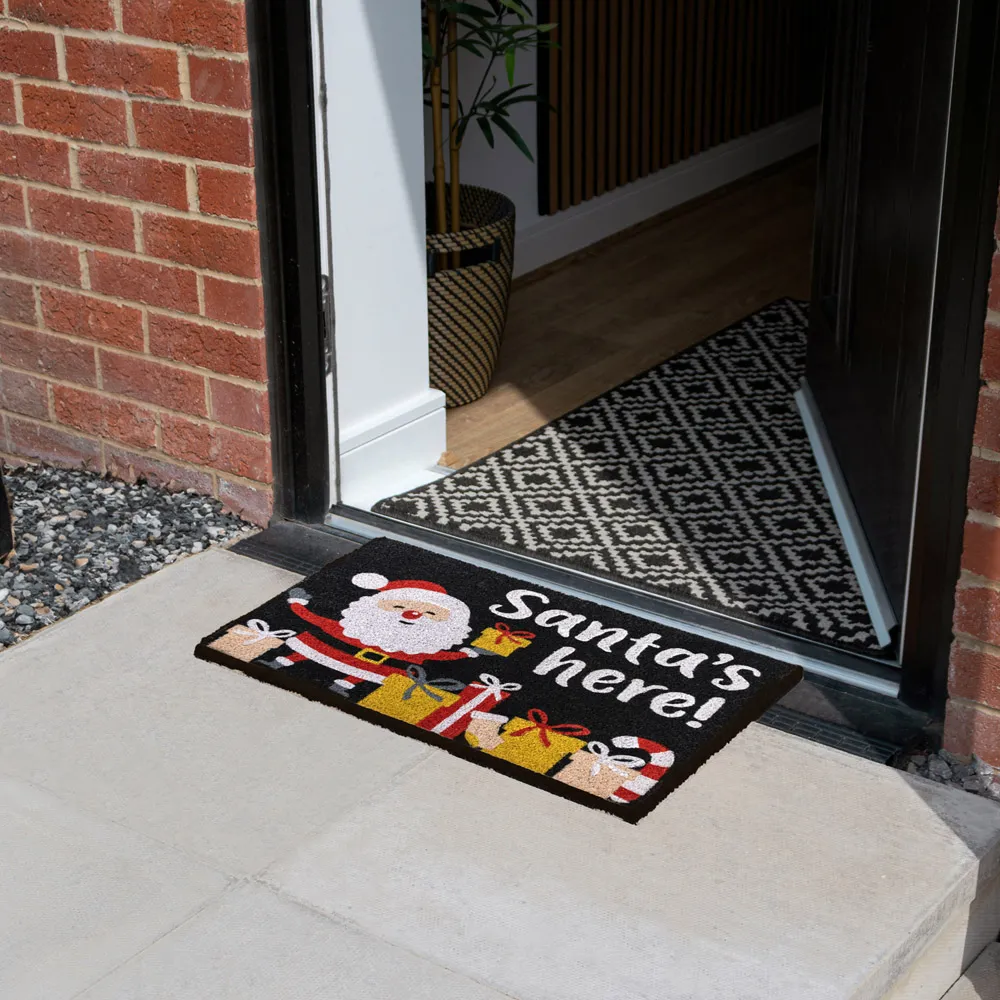 Christmas Santa Latex Coir Door Mat - Multi