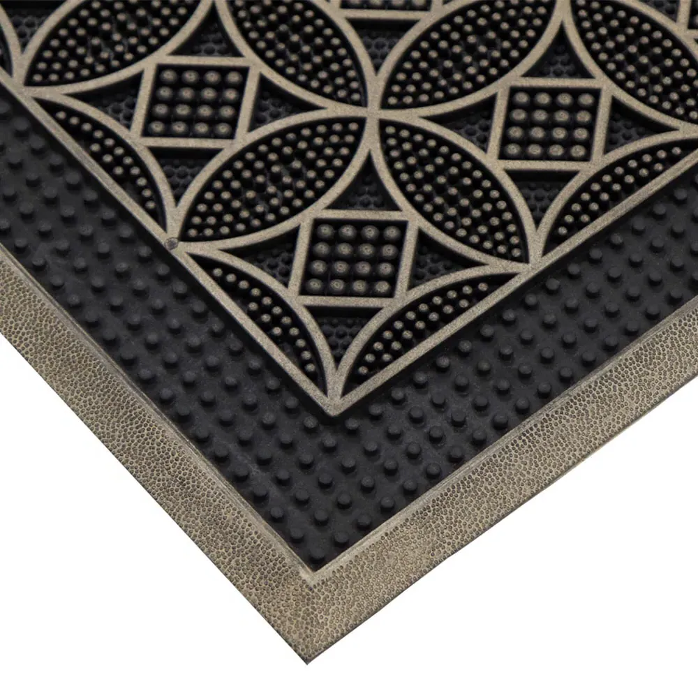 Circles Havana Rubber Pin Doormat - Black