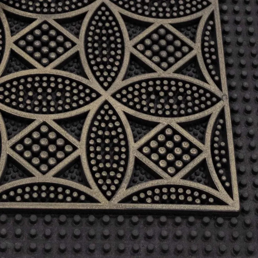 Circles Havana Rubber Pin Doormat - Black