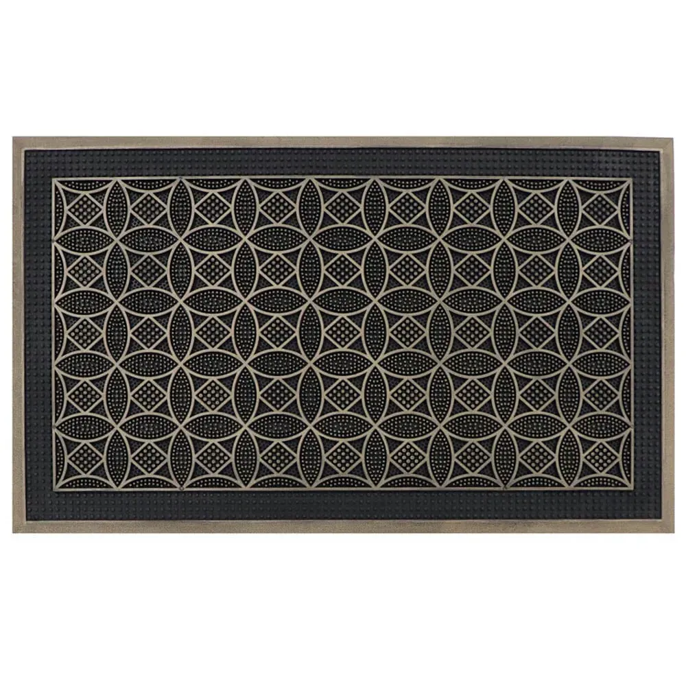 Circles Havana Rubber Pin Doormat - Black image