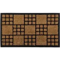 Comfort Chequered Tuffscrape Door Mat - Brown, Coir