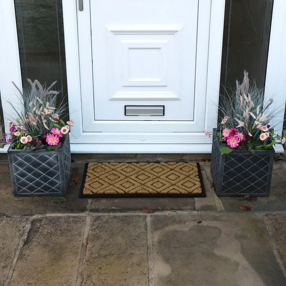 Comfort Diamonds Tuffscrape Door Mat - Brown, Coir