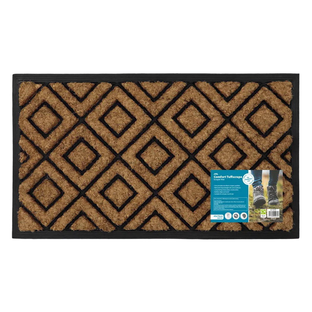 Comfort Diamonds Tuffscrape Door Mat - Brown, Coir
