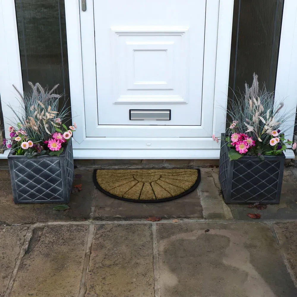 Comfort Half Moon Sunset Tuffscrape Mat - Brown, Coir