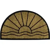 Comfort Half Moon Sunset Tuffscrape Mat - Brown, Coir