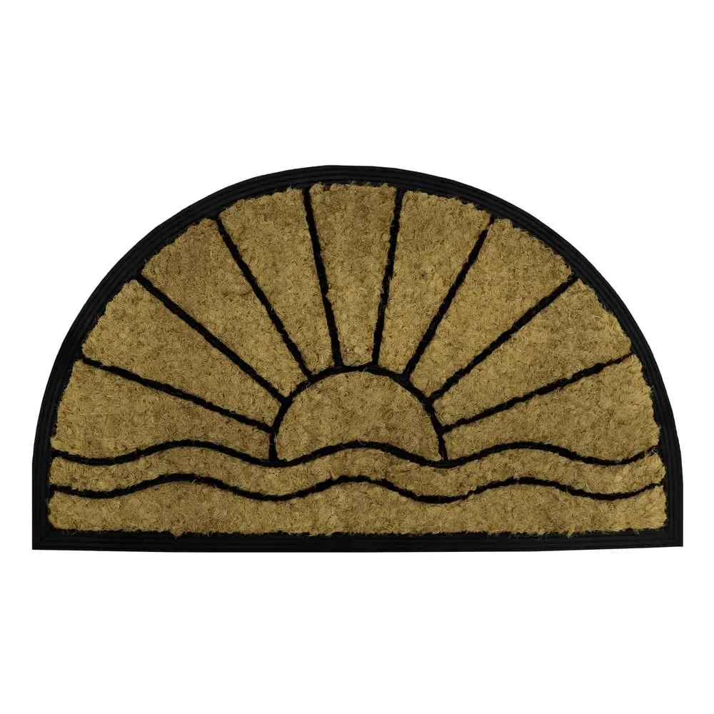 Comfort Half Moon Sunset Tuffscrape Mat - Brown, Coir image