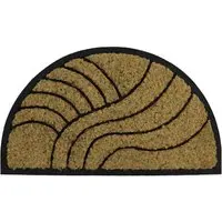 Comfort Half Moon Waves Tuffscrape Mat - Brown, Coir