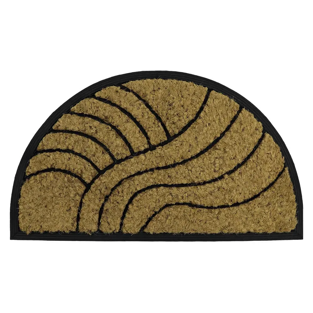 Comfort Half Moon Waves Tuffscrape Mat - Brown, Coir