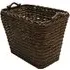 Dark Willow Log Basket with Metal Handles - Brown