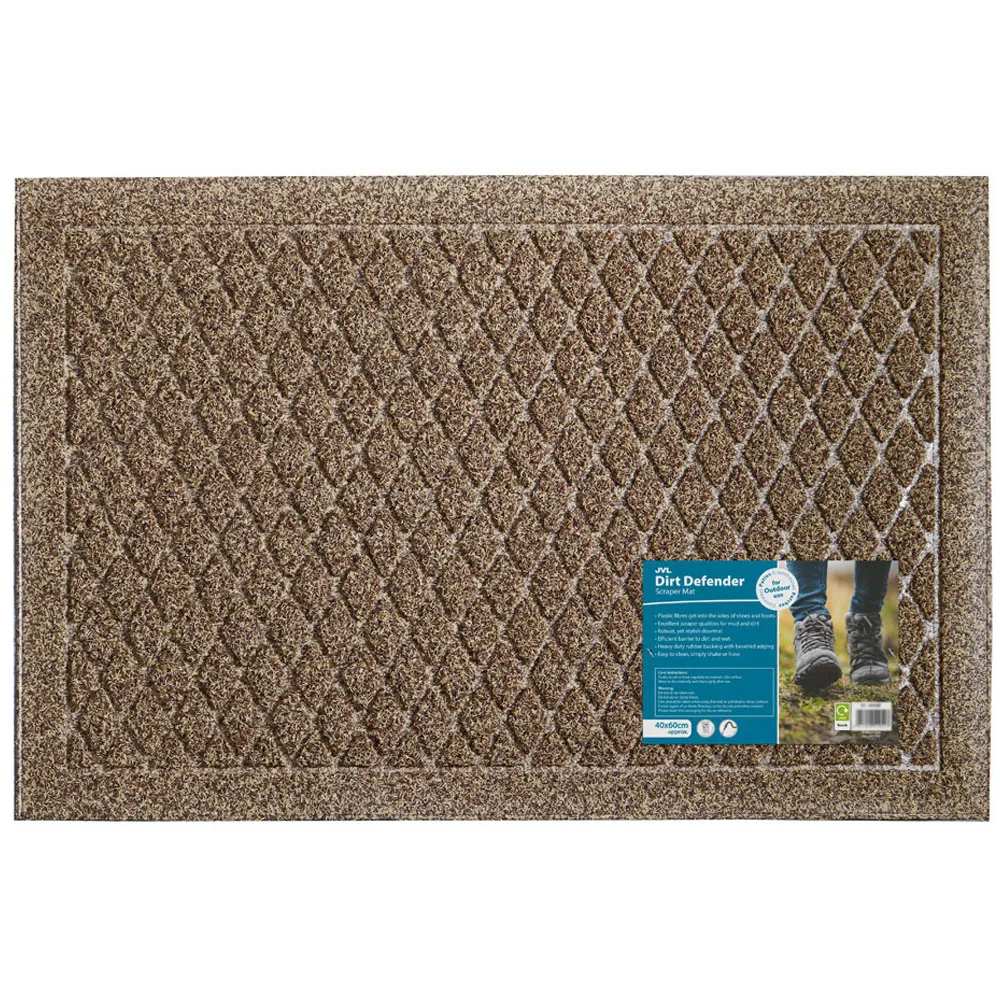 Dirt Defender Diamond Door Mat - Beige, Polypropylene
