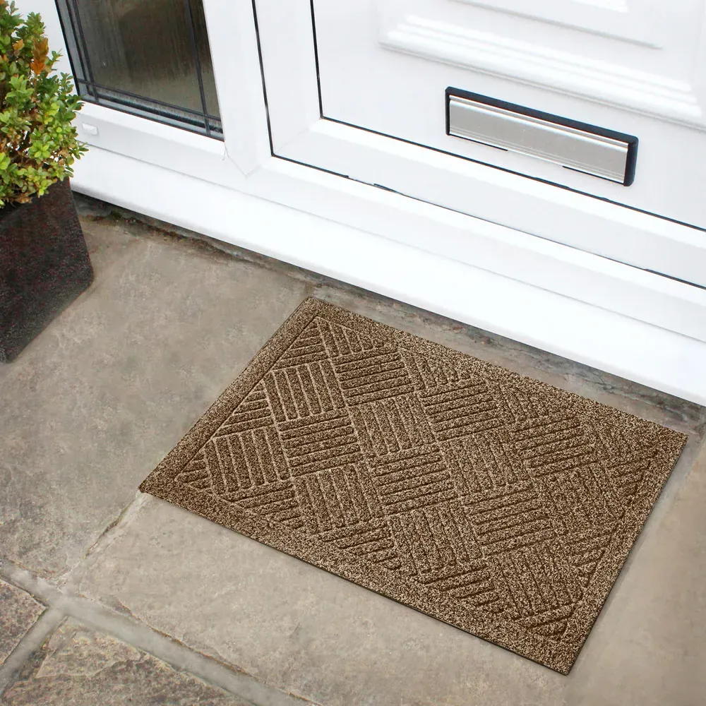 Dirt Defender Square Door Mat 2 Pack - Beige, Polypropylene