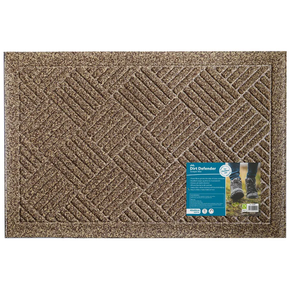 Dirt Defender Square Door Mat 2 Pack - Beige, Polypropylene
